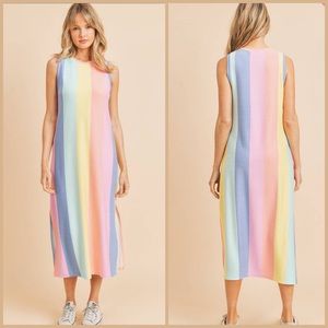 Curvy Rainbow Stripe Dress